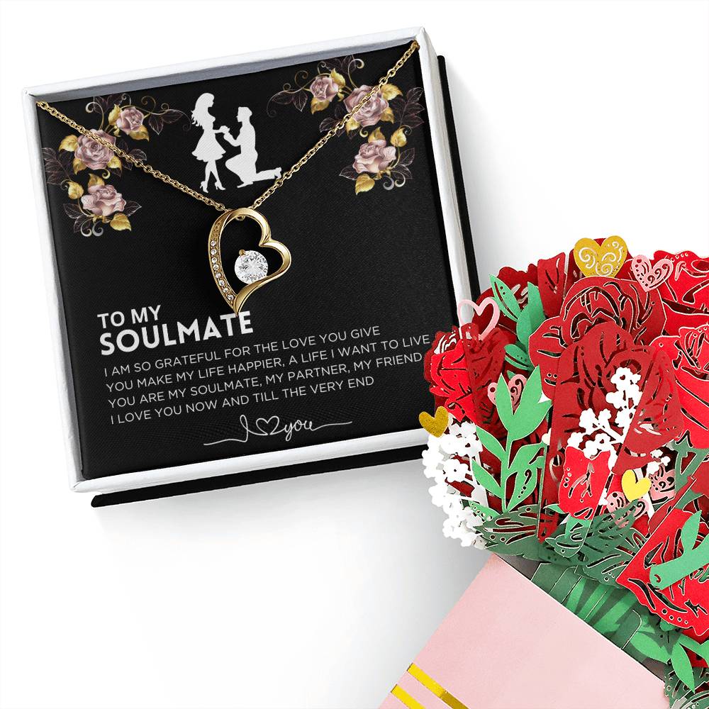 To My Soulmate, I Am So Grateful Forever Love Necklace With Free Gift