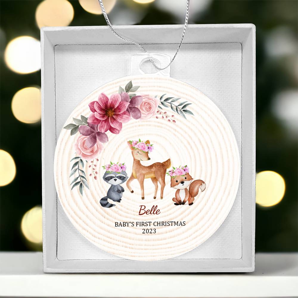 Custom Name New Baby’s First Christmas - Christmas Gift For Mom And Dad - Personalized Acrylic Ornament