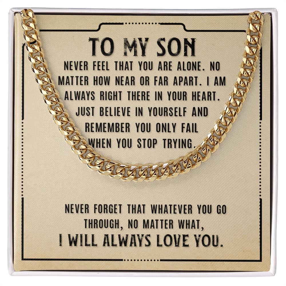Gift For Son from Mom, Son Gifts from Mom and Dad, Mother and Son Necklace, Birthday Gift For My Son, Father Son Gifts, Cuban Link Chain Necklace