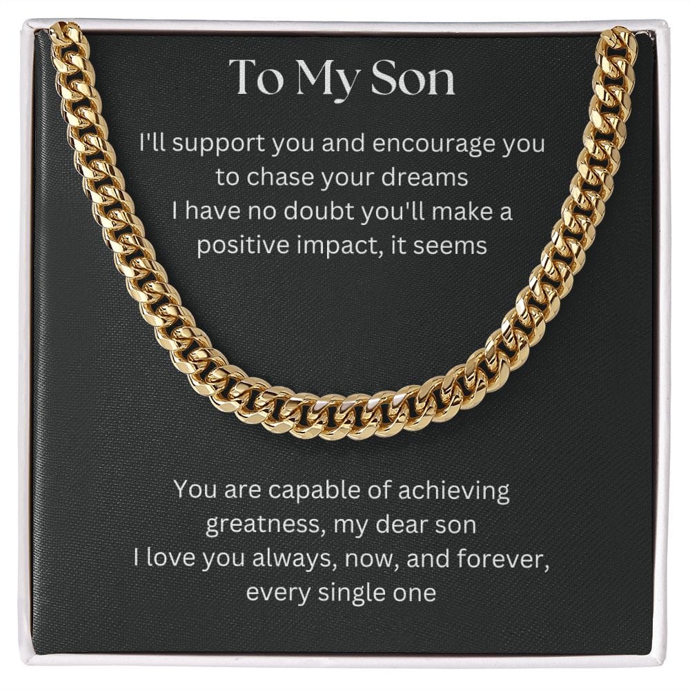 Gift For Son, Son Gifts from Mom and Dad, Mother and Son Necklace, Birthday Gift For My Son, Father Son Gifts, Cuban Link Chain Necklace