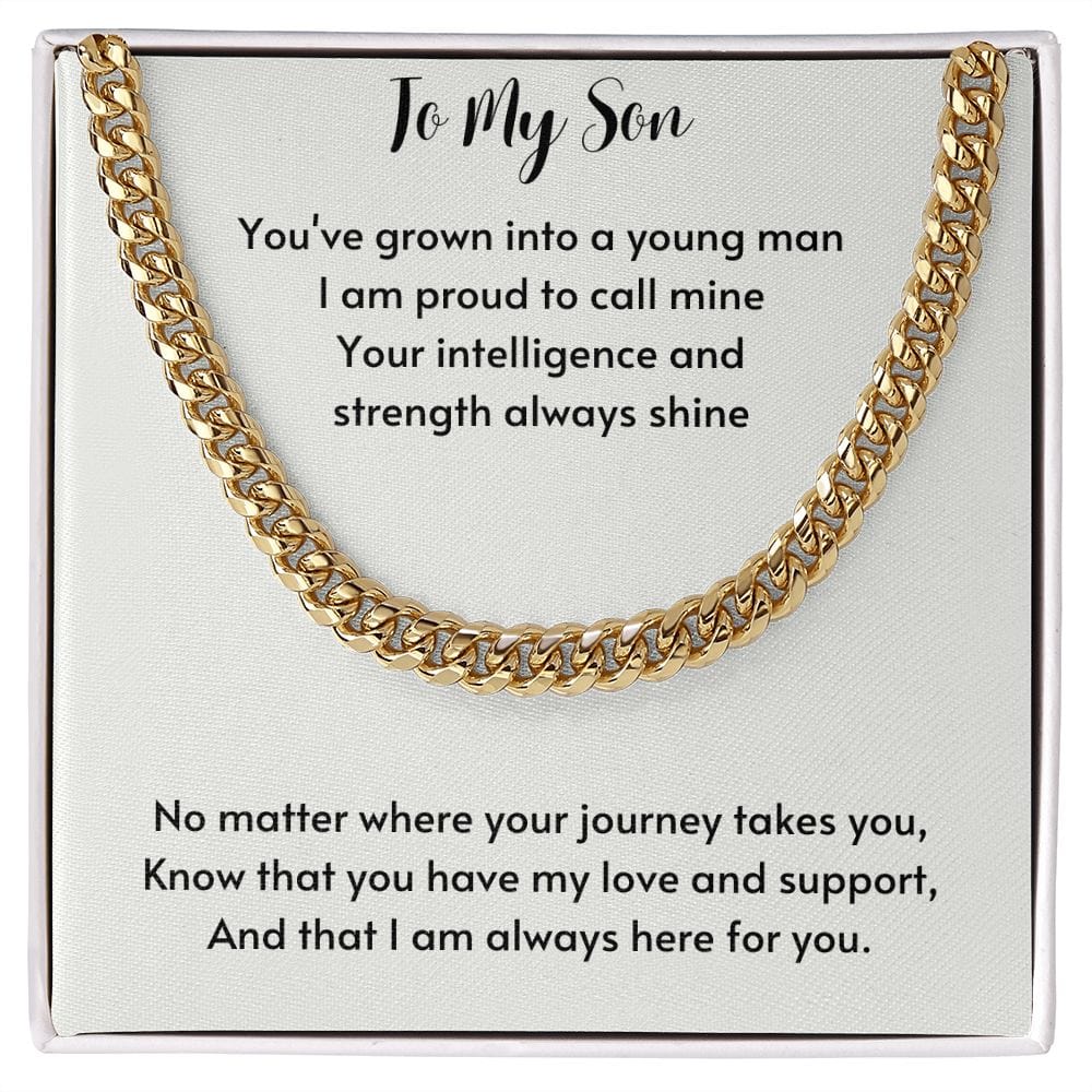 Gift For Son, Son Gifts from Mom and Dad, Mother and Son Necklace, Birthday Gift For My Son, Father Son Gifts, Cuban Link Chain Necklace