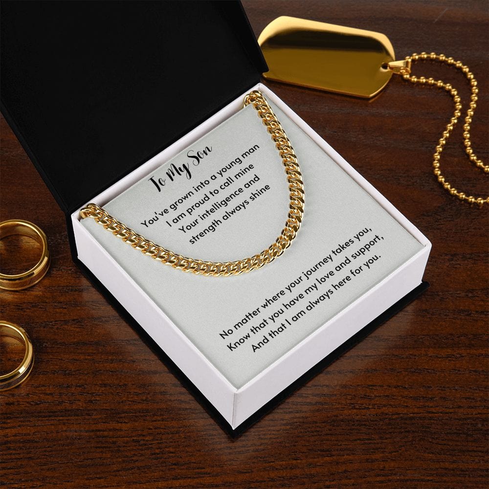 Gift For Son, Son Gifts from Mom and Dad, Mother and Son Necklace, Birthday Gift For My Son, Father Son Gifts, Cuban Link Chain Necklace
