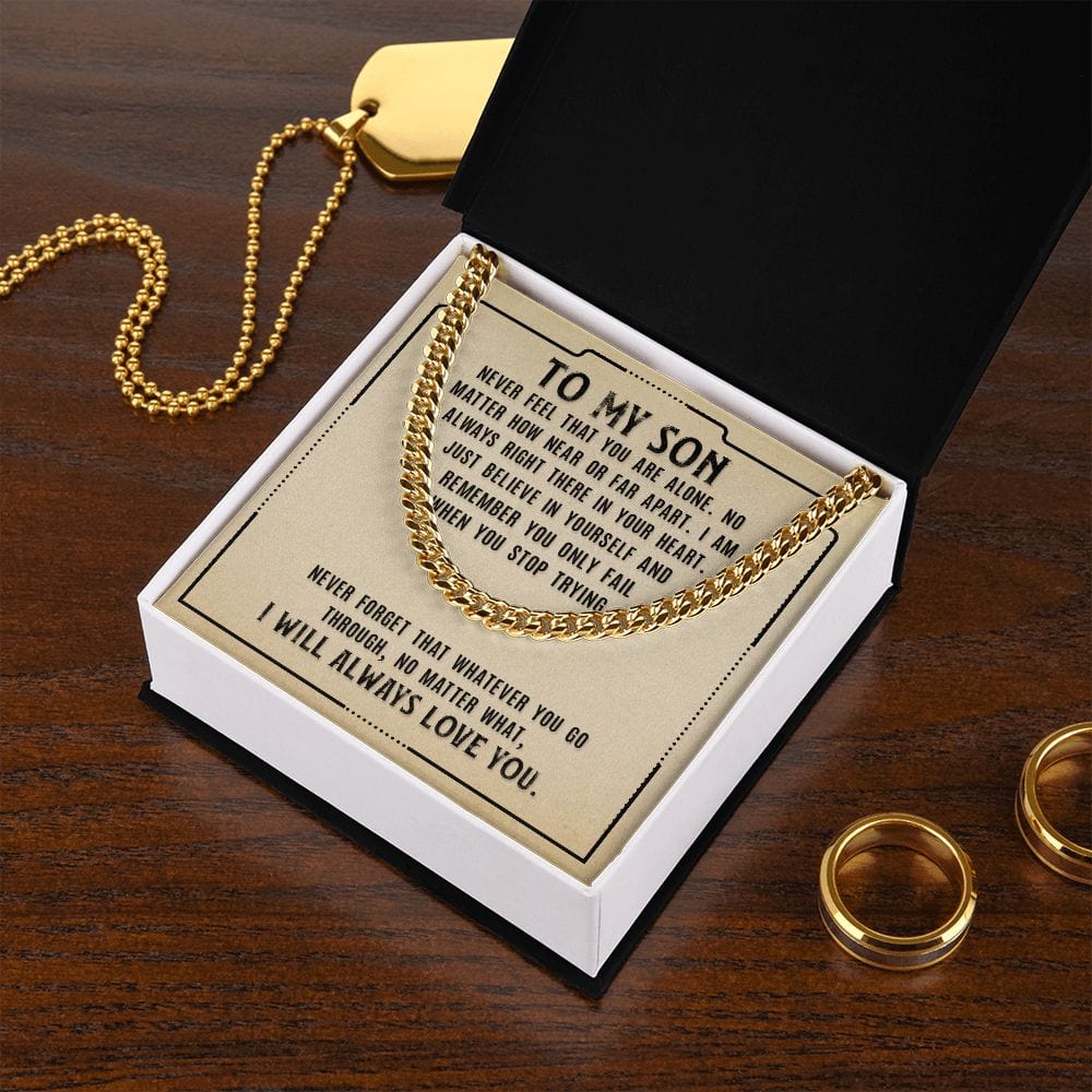 Gift For Son from Mom, Son Gifts from Mom and Dad, Mother and Son Necklace, Birthday Gift For My Son, Father Son Gifts, Cuban Link Chain Necklace