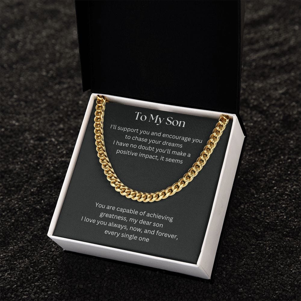 Gift For Son, Son Gifts from Mom and Dad, Mother and Son Necklace, Birthday Gift For My Son, Father Son Gifts, Cuban Link Chain Necklace