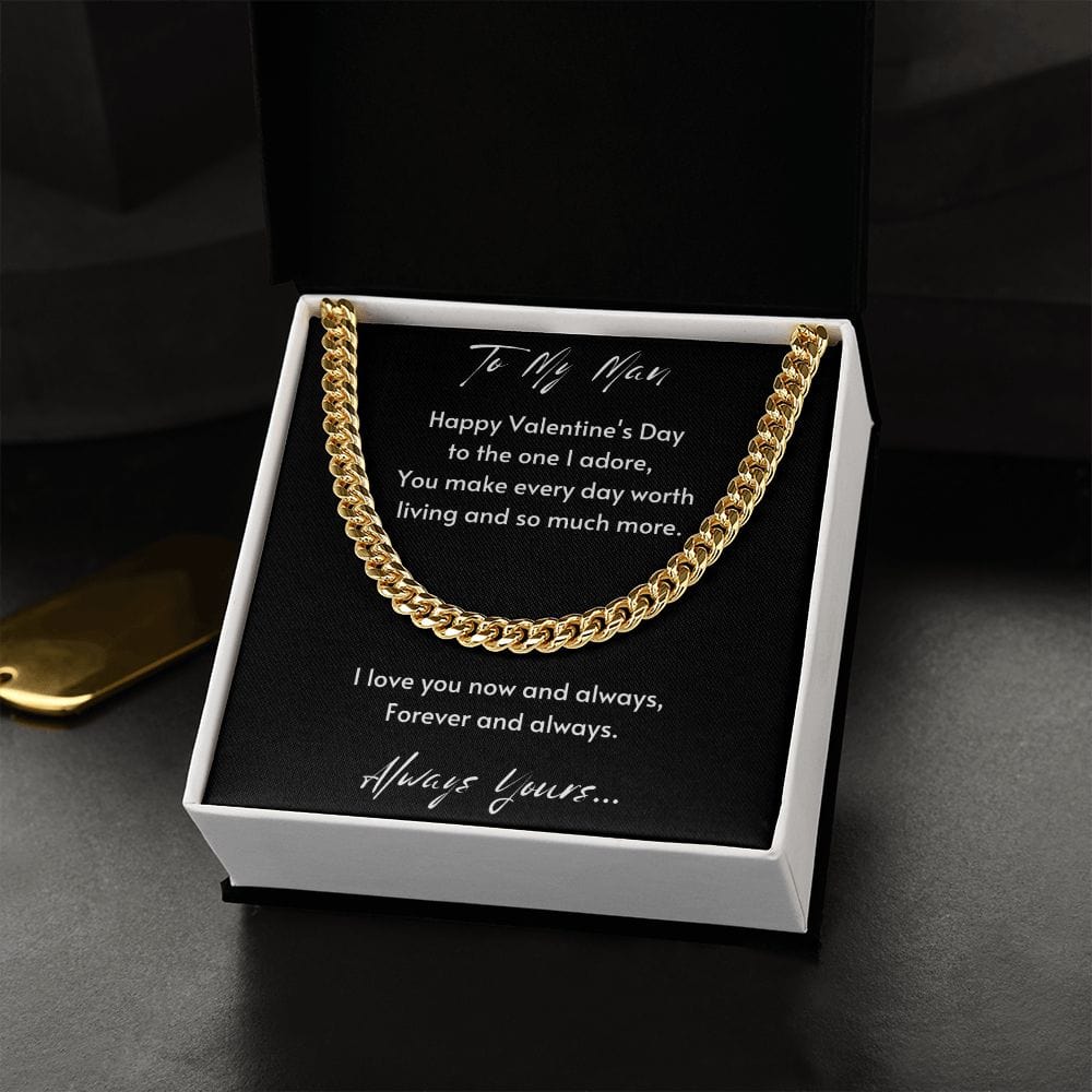 Gift For Soulmate, Valentine's Day Gift for Him, Unique Gift for Soulmate, Cuban Chain Necklace for Men