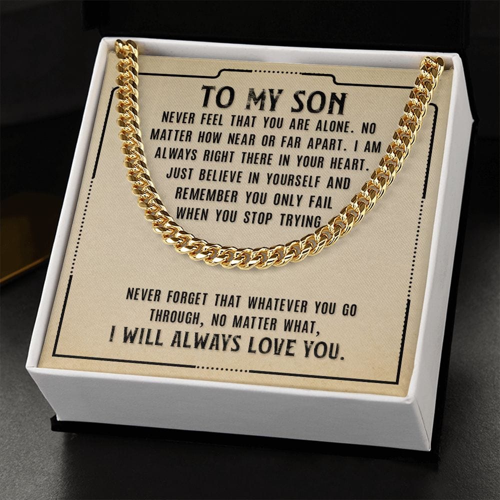 Gift For Son from Mom, Son Gifts from Mom and Dad, Mother and Son Necklace, Birthday Gift For My Son, Father Son Gifts, Cuban Link Chain Necklace