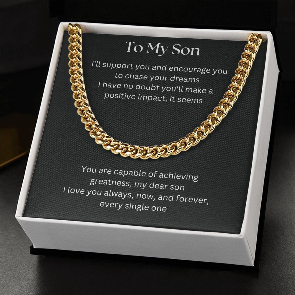 Gift For Son, Son Gifts from Mom and Dad, Mother and Son Necklace, Birthday Gift For My Son, Father Son Gifts, Cuban Link Chain Necklace