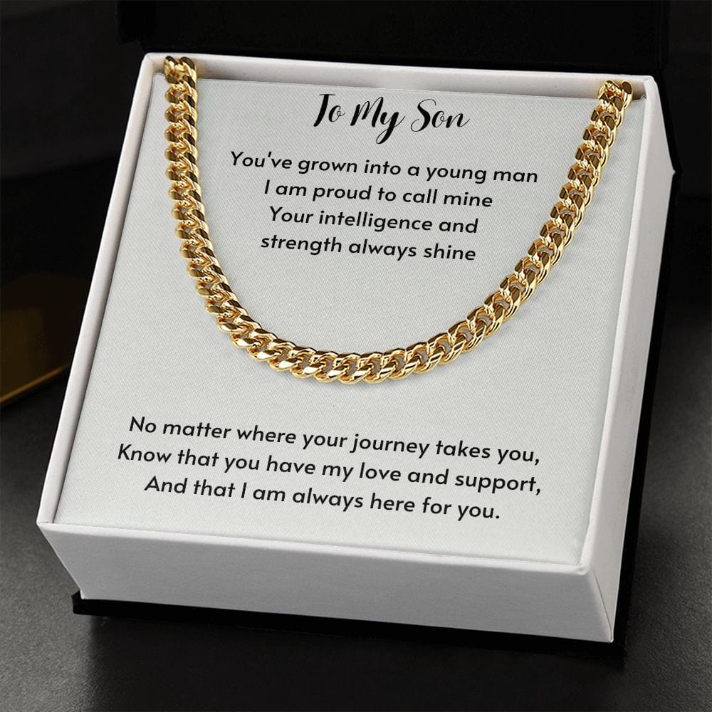 Gift For Son, Son Gifts from Mom and Dad, Mother and Son Necklace, Birthday Gift For My Son, Father Son Gifts, Cuban Link Chain Necklace
