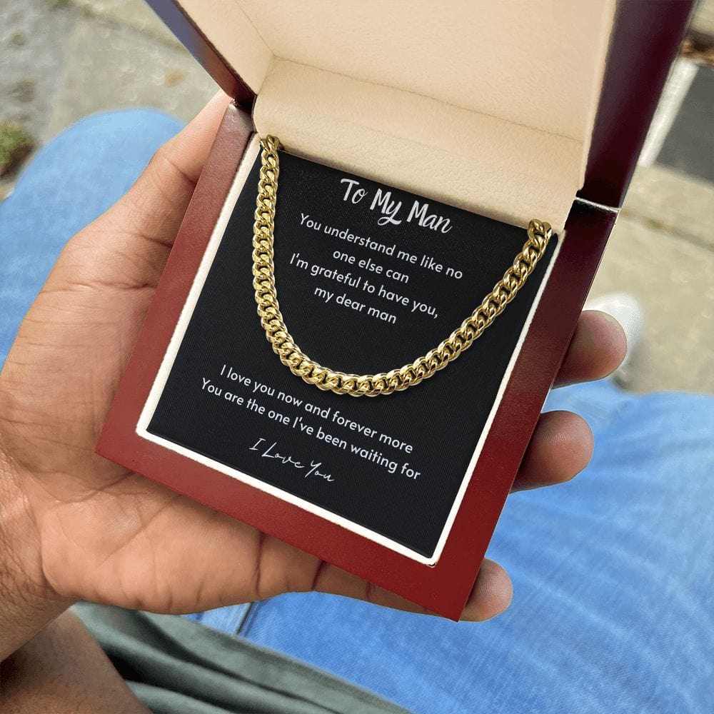 Gift For Soulmate, Valentine's Day Gift for Him, Unique Gift for Soulmate, Cuban Chain Necklace for Men
