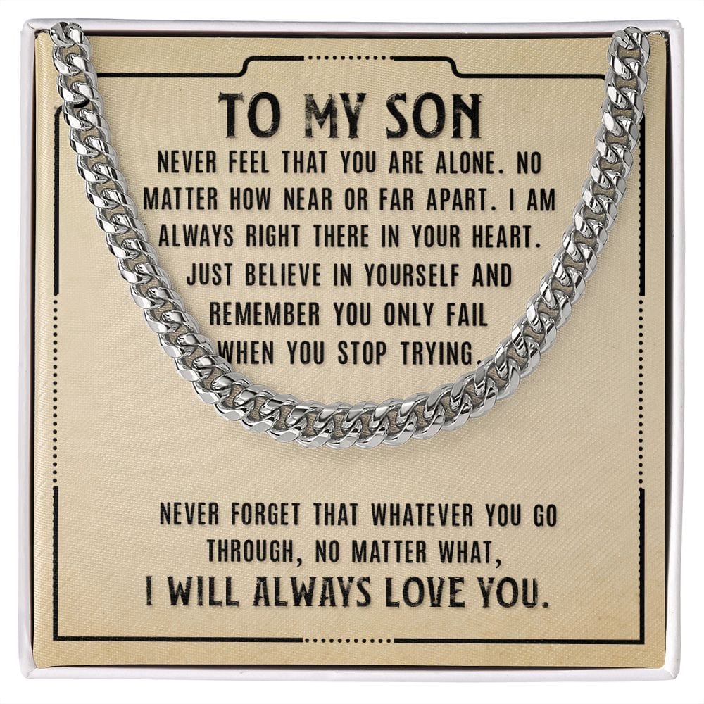 Gift For Son from Mom, Son Gifts from Mom and Dad, Mother and Son Necklace, Birthday Gift For My Son, Father Son Gifts, Cuban Link Chain Necklace