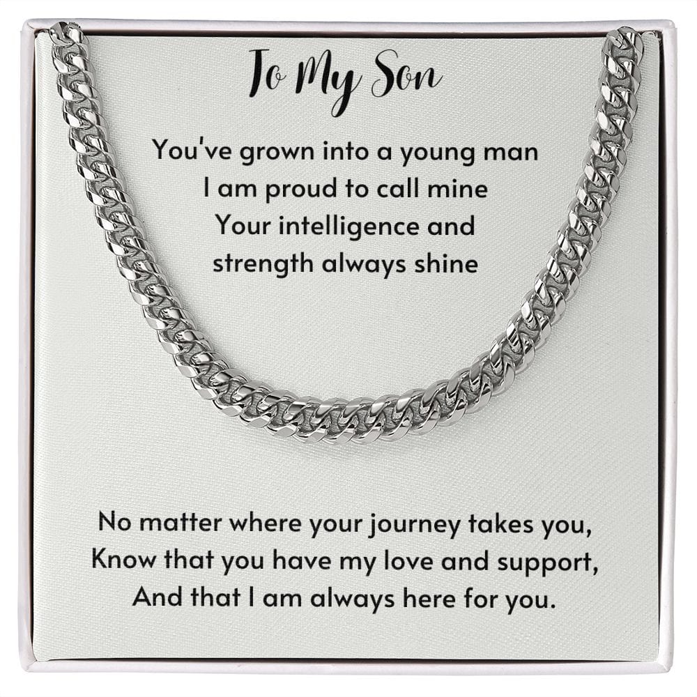 Gift For Son, Son Gifts from Mom and Dad, Mother and Son Necklace, Birthday Gift For My Son, Father Son Gifts, Cuban Link Chain Necklace