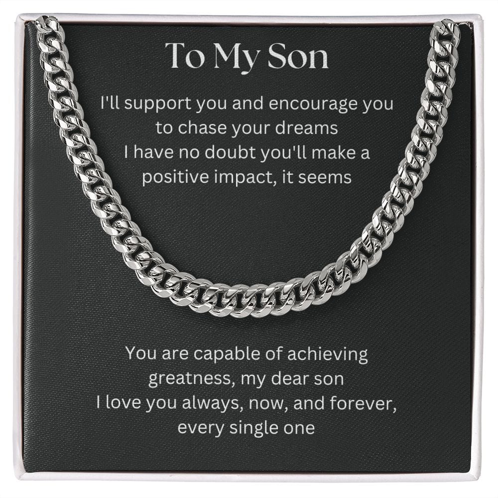 Gift For Son, Son Gifts from Mom and Dad, Mother and Son Necklace, Birthday Gift For My Son, Father Son Gifts, Cuban Link Chain Necklace
