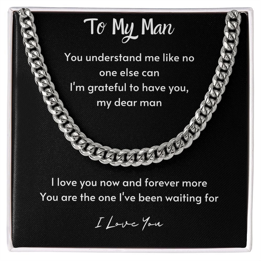 Gift For Soulmate, Valentine's Day Gift for Him, Unique Gift for Soulmate, Cuban Chain Necklace for Men