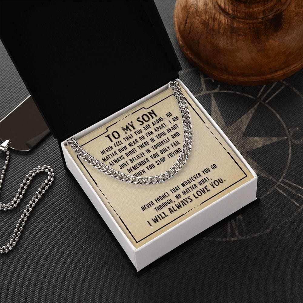 Gift For Son from Mom, Son Gifts from Mom and Dad, Mother and Son Necklace, Birthday Gift For My Son, Father Son Gifts, Cuban Link Chain Necklace