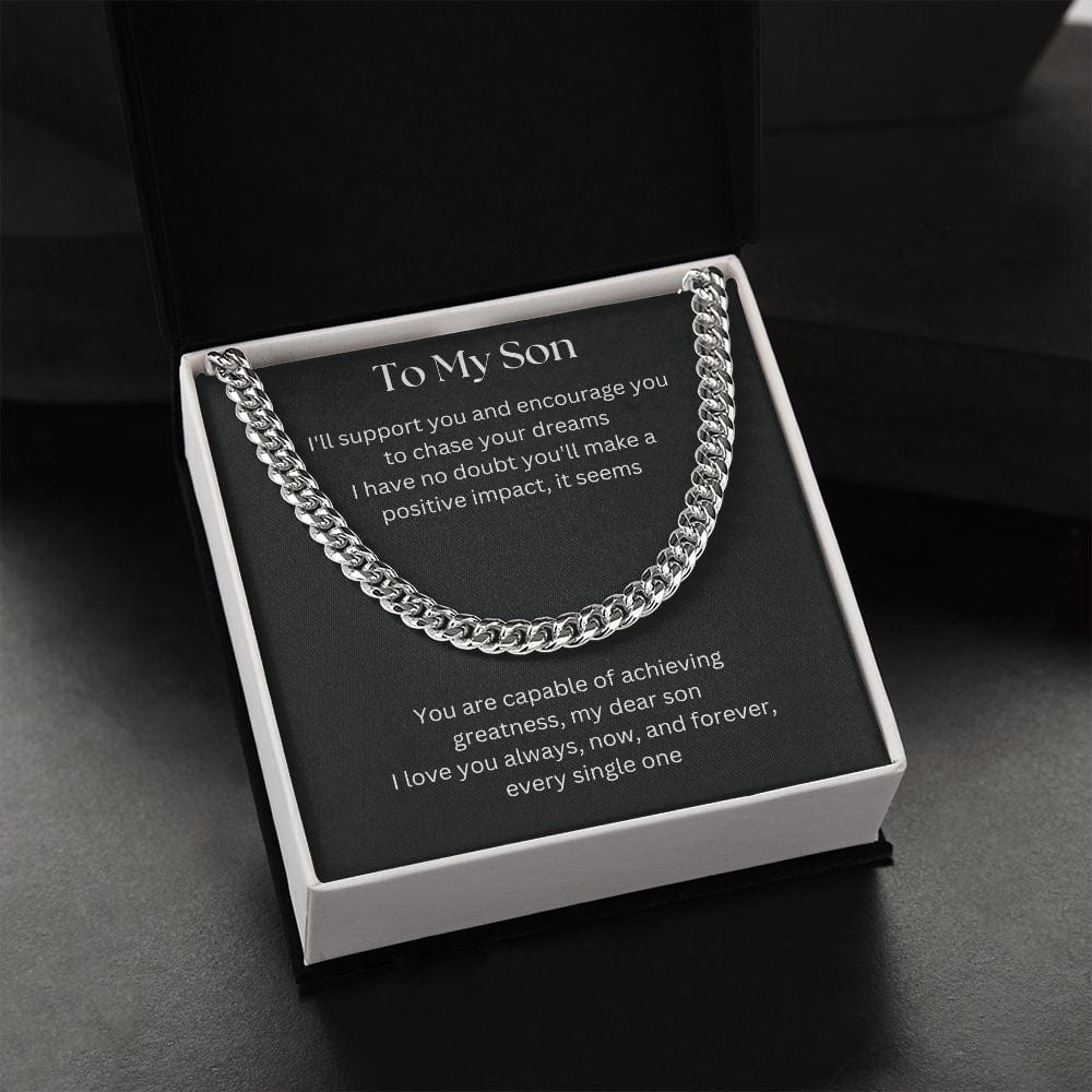 Gift For Son, Son Gifts from Mom and Dad, Mother and Son Necklace, Birthday Gift For My Son, Father Son Gifts, Cuban Link Chain Necklace