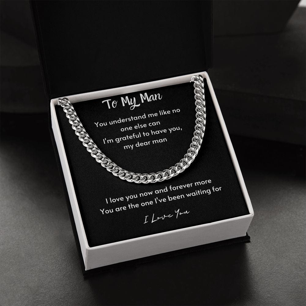 Gift For Soulmate, Valentine's Day Gift for Him, Unique Gift for Soulmate, Cuban Chain Necklace for Men