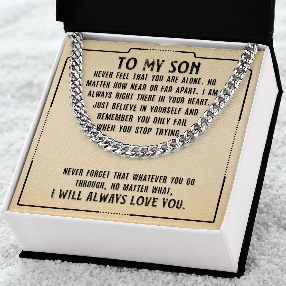 Gift For Son from Mom, Son Gifts from Mom and Dad, Mother and Son Necklace, Birthday Gift For My Son, Father Son Gifts, Cuban Link Chain Necklace
