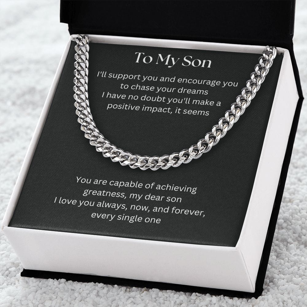 Gift For Son, Son Gifts from Mom and Dad, Mother and Son Necklace, Birthday Gift For My Son, Father Son Gifts, Cuban Link Chain Necklace