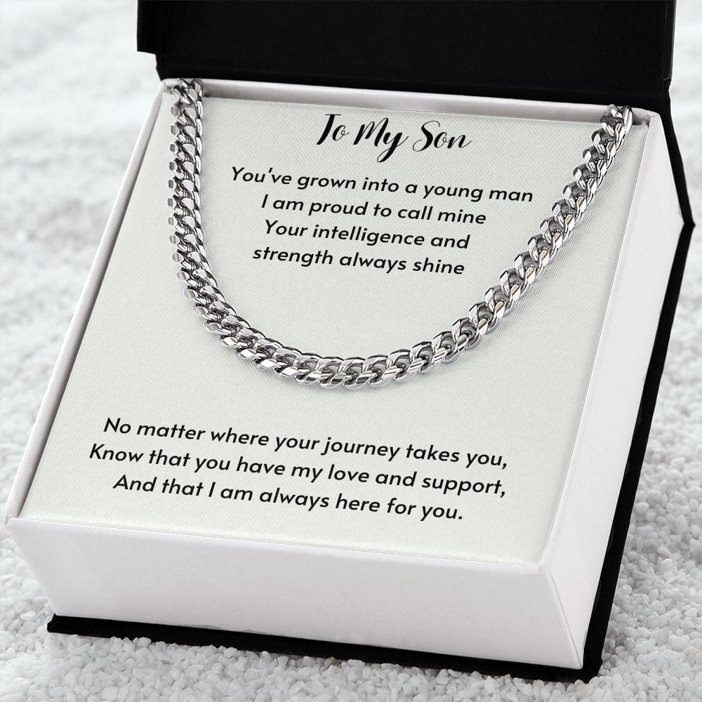 Gift For Son, Son Gifts from Mom and Dad, Mother and Son Necklace, Birthday Gift For My Son, Father Son Gifts, Cuban Link Chain Necklace