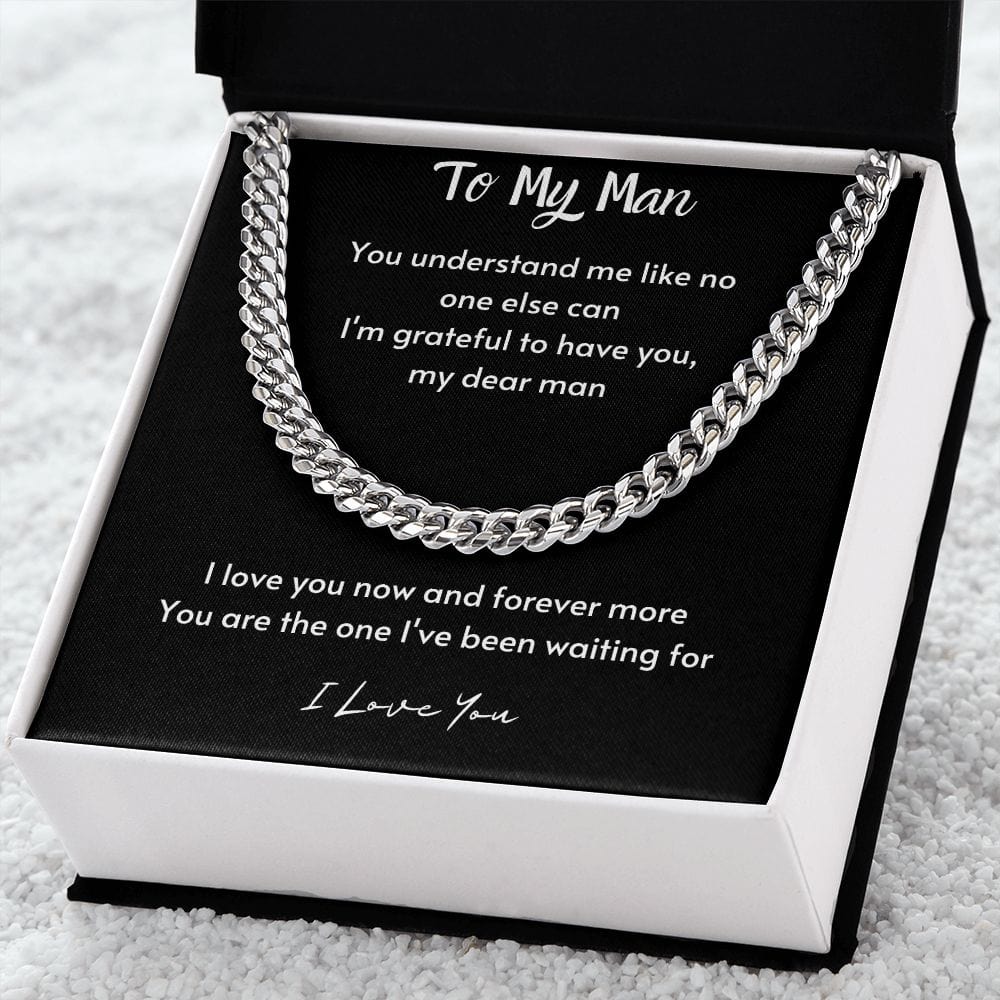 Gift For Soulmate, Valentine's Day Gift for Him, Unique Gift for Soulmate, Cuban Chain Necklace for Men