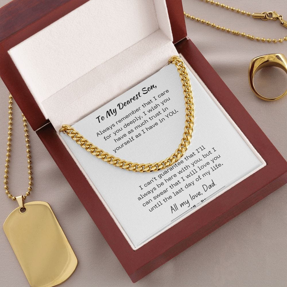 Gift For Son, Son Gifts from Mom and Dad, Mother and Son Necklace, Birthday Gift For My Son, Father Son Gifts, Cuban Link Chain Necklace
