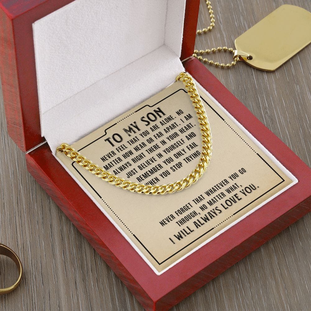 Gift For Son from Mom, Son Gifts from Mom and Dad, Mother and Son Necklace, Birthday Gift For My Son, Father Son Gifts, Cuban Link Chain Necklace