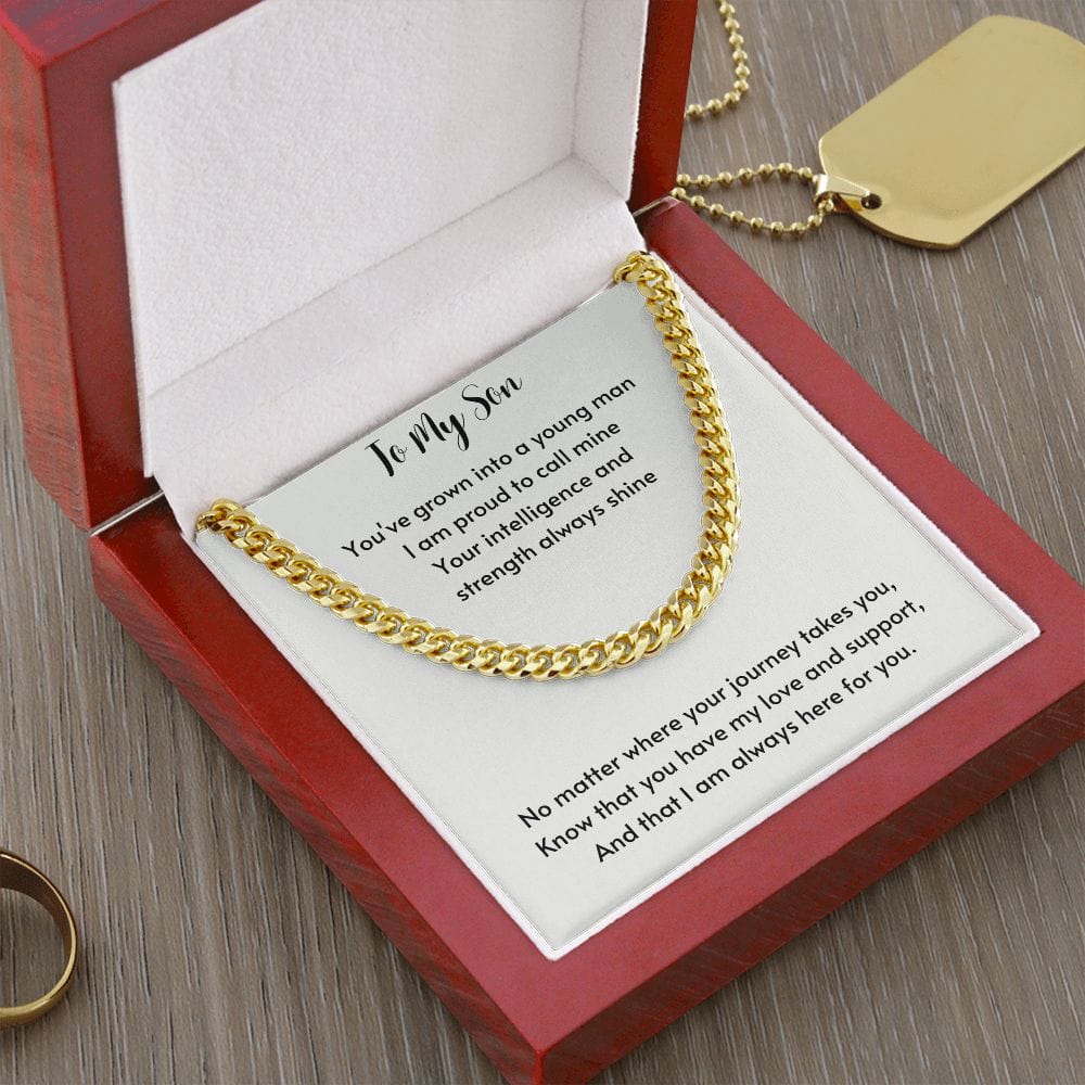 Gift For Son, Son Gifts from Mom and Dad, Mother and Son Necklace, Birthday Gift For My Son, Father Son Gifts, Cuban Link Chain Necklace