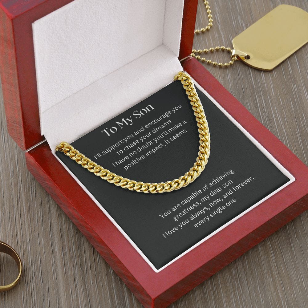 Gift For Son, Son Gifts from Mom and Dad, Mother and Son Necklace, Birthday Gift For My Son, Father Son Gifts, Cuban Link Chain Necklace