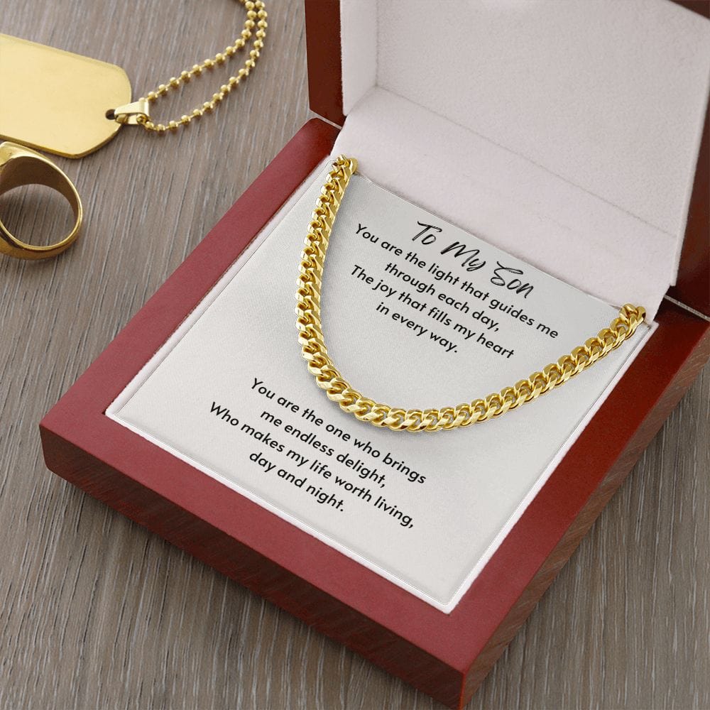 Gift For Son, Son Gifts from Mom and Dad, Mother and Son Necklace, Birthday Gift For My Son, Father Son Gifts, Cuban Link Chain Necklace