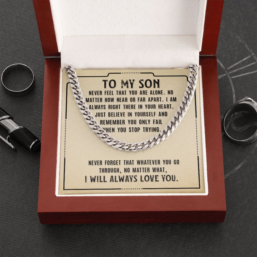 Gift For Son from Mom, Son Gifts from Mom and Dad, Mother and Son Necklace, Birthday Gift For My Son, Father Son Gifts, Cuban Link Chain Necklace