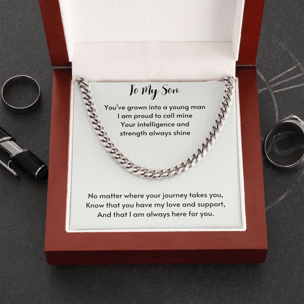 Gift For Son, Son Gifts from Mom and Dad, Mother and Son Necklace, Birthday Gift For My Son, Father Son Gifts, Cuban Link Chain Necklace