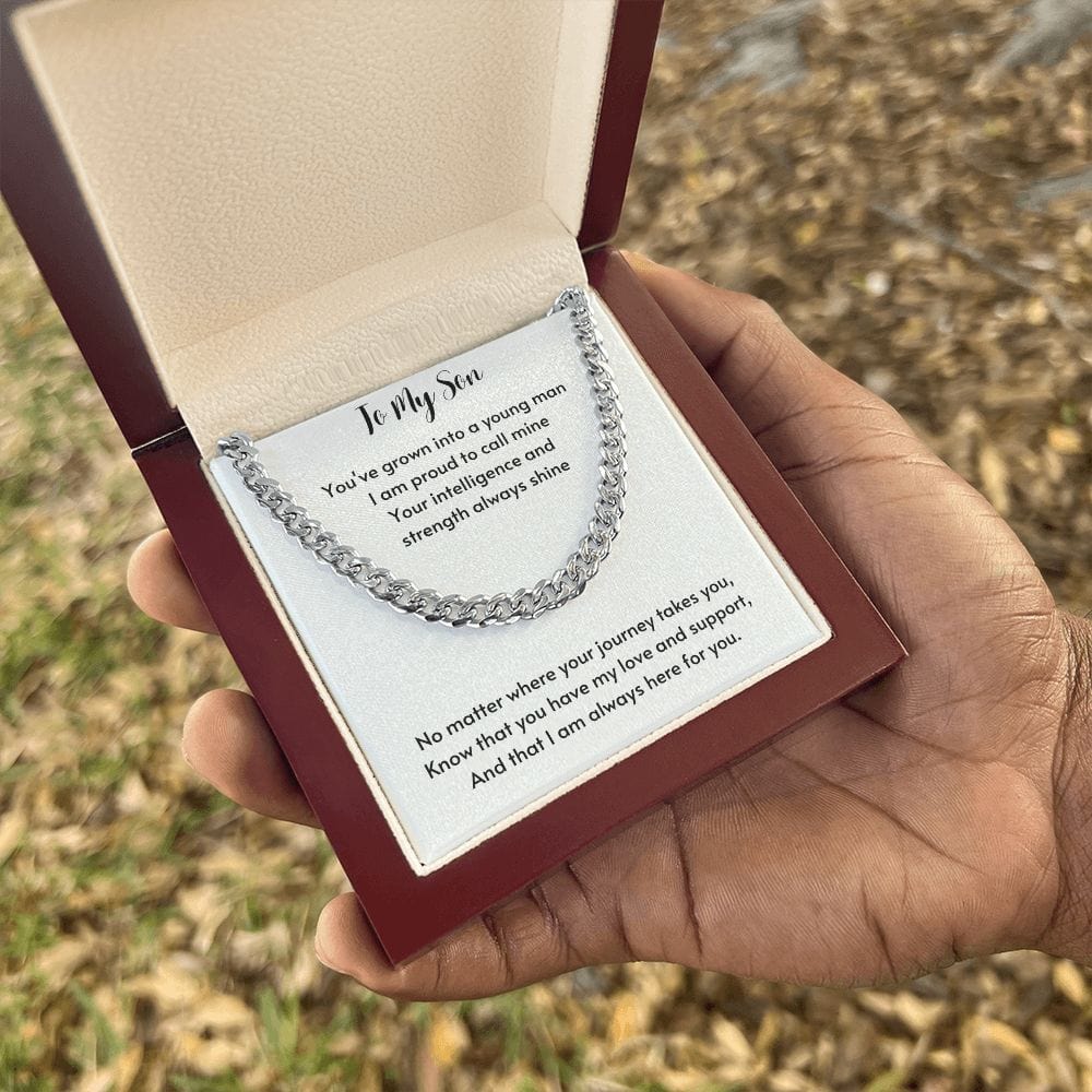 Gift For Son, Son Gifts from Mom and Dad, Mother and Son Necklace, Birthday Gift For My Son, Father Son Gifts, Cuban Link Chain Necklace