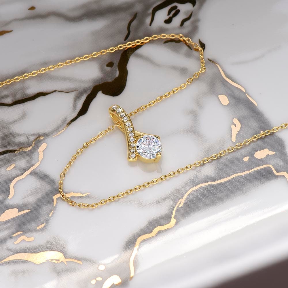 Granddaughter Gifts From Grandma, Granddaughter Birthday Message Card Necklace From Grandmother or Grandpa, Alluring Beauty Necklace Present with Message Card and Gift Box