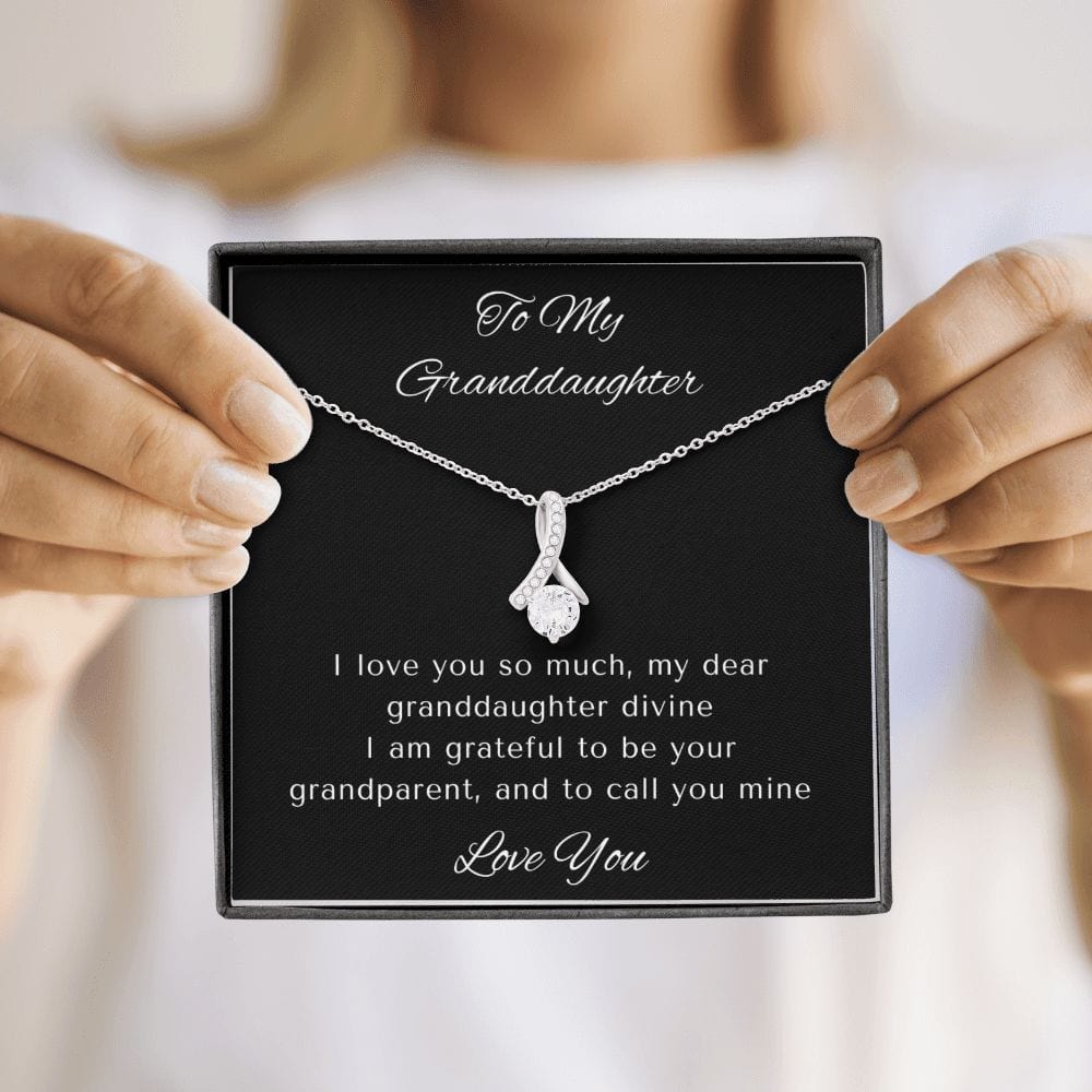Granddaughter Gifts From Grandma, Granddaughter Birthday Message Card Necklace From Grandmother or Grandpa, Alluring Beauty Necklace