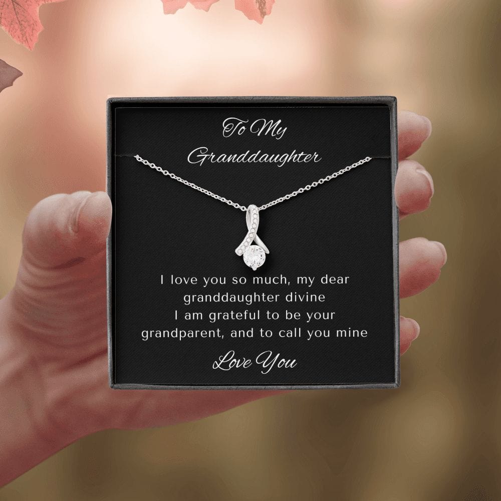Granddaughter Gifts From Grandma, Granddaughter Birthday Message Card Necklace From Grandmother or Grandpa, Alluring Beauty Necklace