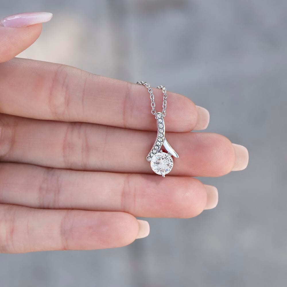 Granddaughter Gifts From Grandma, Granddaughter Birthday Message Card Necklace From Grandmother or Grandpa, Alluring Beauty Necklace Present with Message Card and Gift Box
