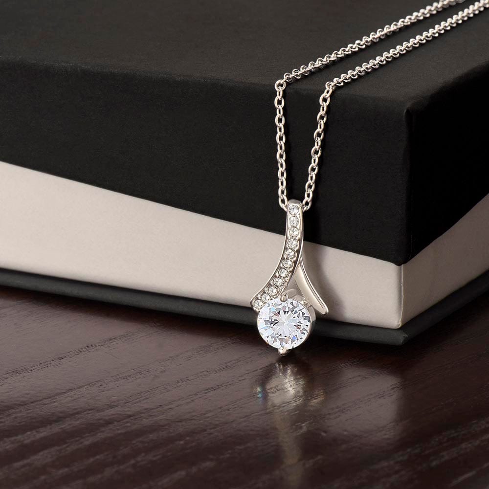 Granddaughter Gifts From Grandma, Granddaughter Birthday Message Card Necklace From Grandmother or Grandpa, Alluring Beauty Necklace Present with Message Card and Gift Box
