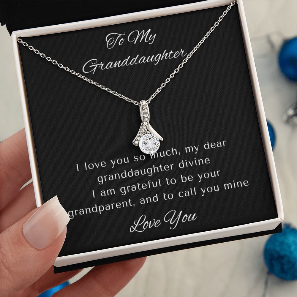 Granddaughter Gifts From Grandma, Granddaughter Birthday Message Card Necklace From Grandmother or Grandpa, Alluring Beauty Necklace