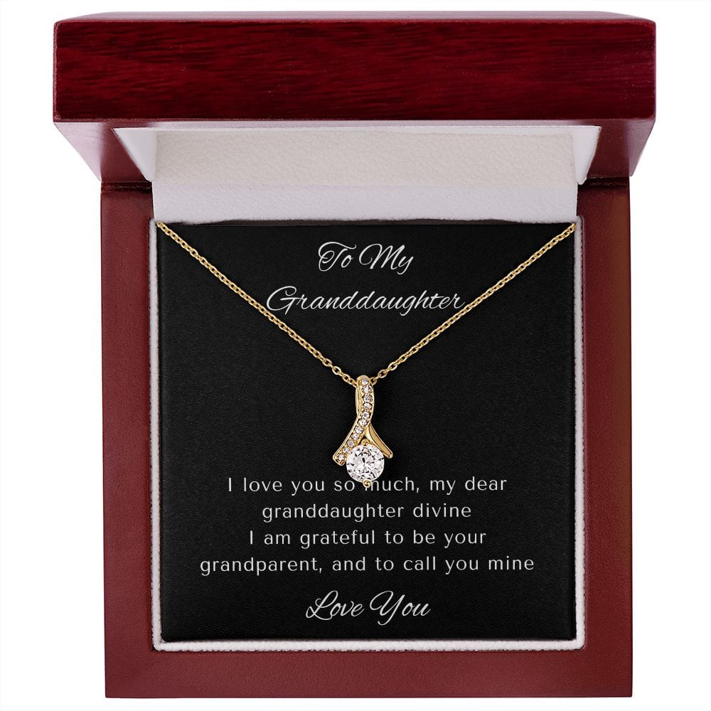 Granddaughter Gifts From Grandma, Granddaughter Birthday Message Card Necklace From Grandmother or Grandpa, Alluring Beauty Necklace