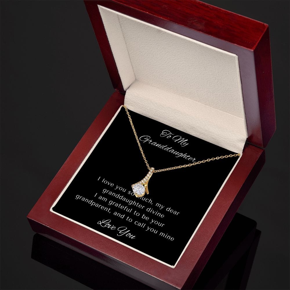 Granddaughter Gifts From Grandma, Granddaughter Birthday Message Card Necklace From Grandmother or Grandpa, Alluring Beauty Necklace