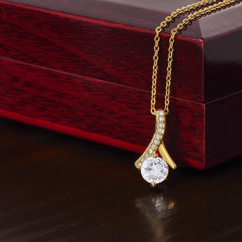 Granddaughter Gifts From Grandma, Granddaughter Birthday Message Card Necklace From Grandmother or Grandpa, Alluring Beauty Necklace Present with Message Card and Gift Box