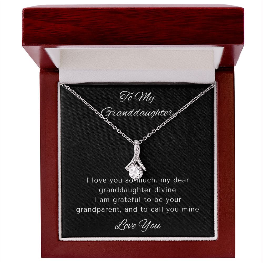 Granddaughter Gifts From Grandma, Granddaughter Birthday Message Card Necklace From Grandmother or Grandpa, Alluring Beauty Necklace