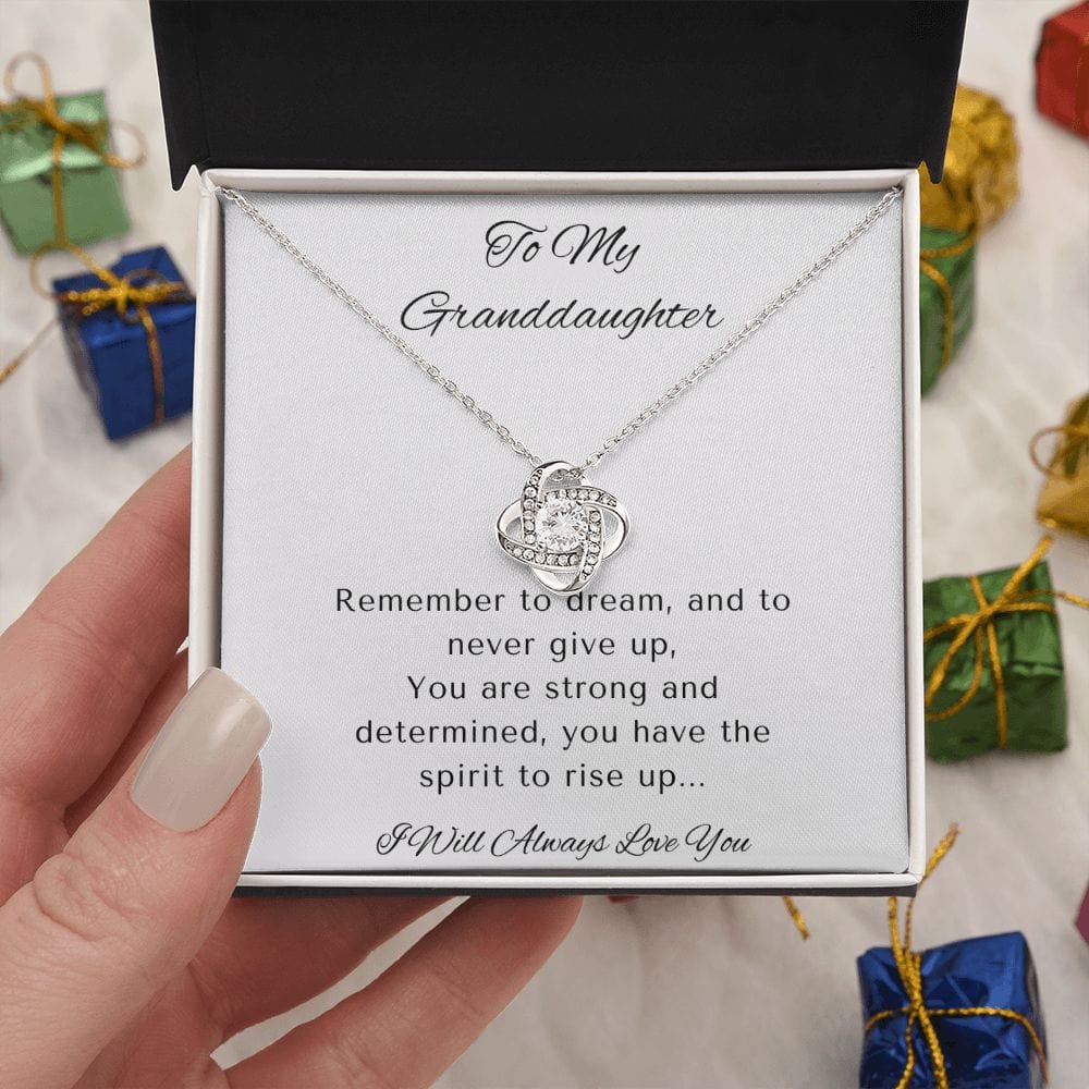 Gift for Granddaughter, Granddaughter Gifts from Grandma and Grandpa, Granddaughter Birthday Gift, Love Knot Necklace