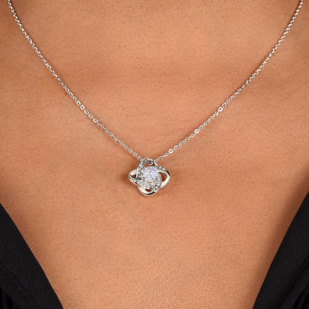 Gift For Mom - You Are The Heartbeat Of Our Family, Love Knot Necklace Gift
