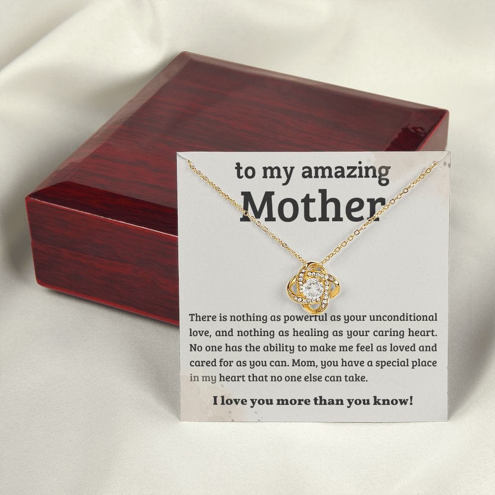 Gift For Mom - Special Place In My Heart, Love Knot Necklace Gift.