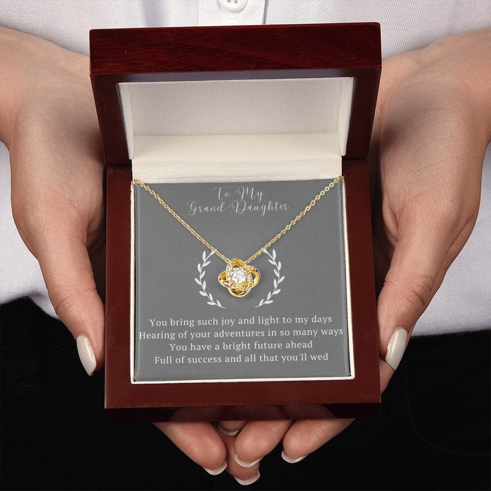 Gift for Granddaughter, Granddaughter Gifts from Grandma and Grandpa, Granddaughter Birthday Gift, Love Knot Necklace Present with Message Card and Gift Box