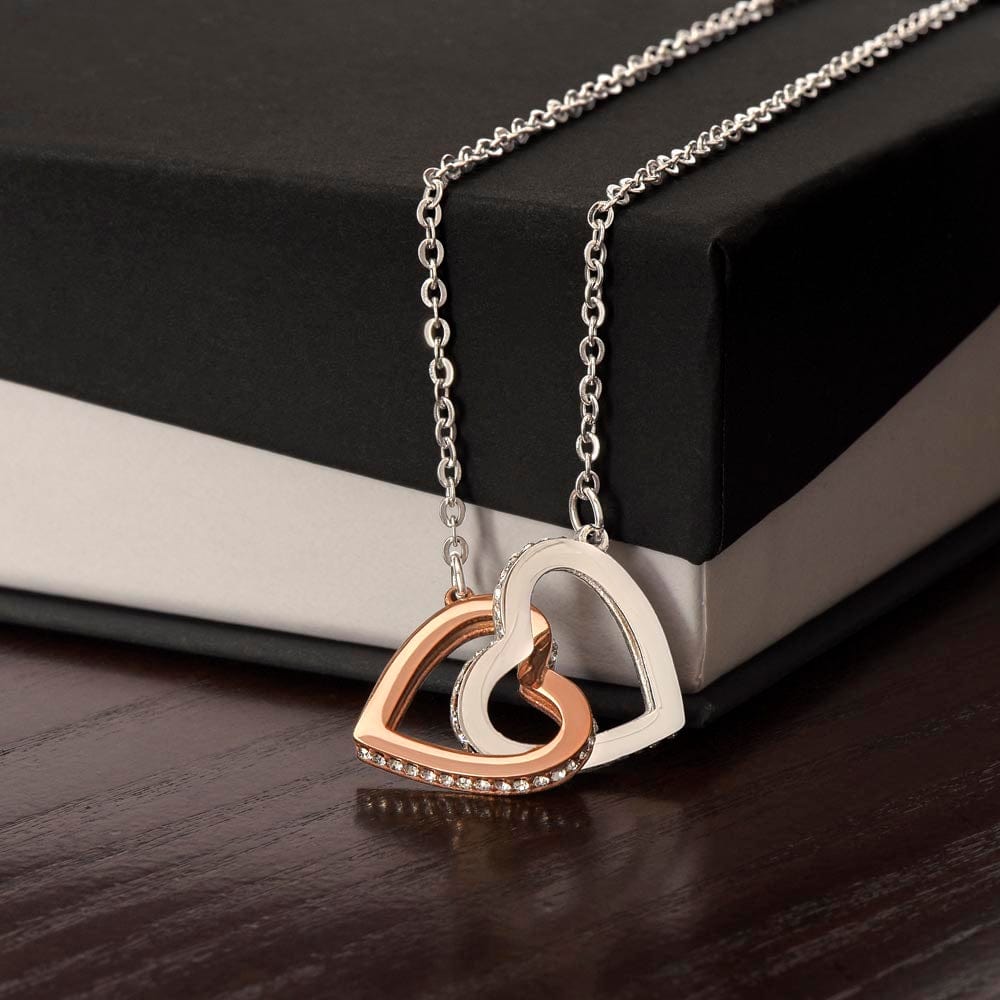 Gift for Granddaughter, Granddaughter Gifts from Grandma and Grandpa, Granddaughter Birthday Gift, Interlock Heart Necklace Present with Message Card and Gift Box