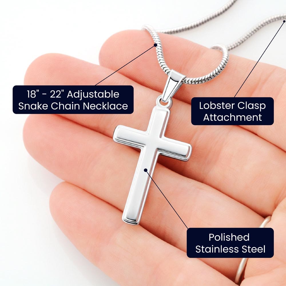 Happy Easter Faith Cross Necklace To My Son from Mom or Dad