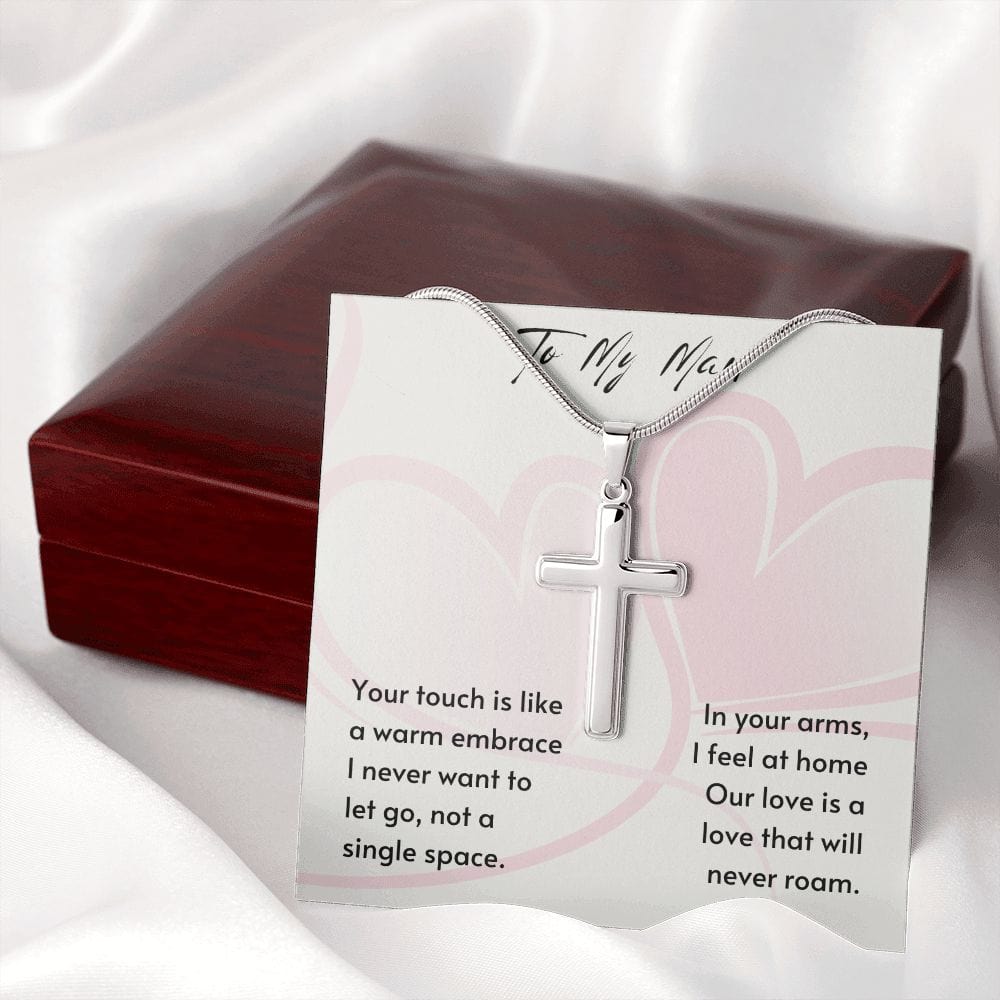 Gift For Soulmate, Valentine's Day Gift for Him, Unique Gift for Soulmate, Faith Cross Necklace for Men
