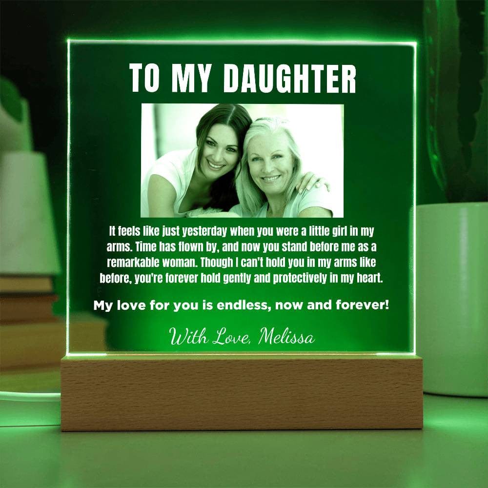 Personalized Gift for Daughter, Premium Acrylic Keepsake with Built-in LED Lights